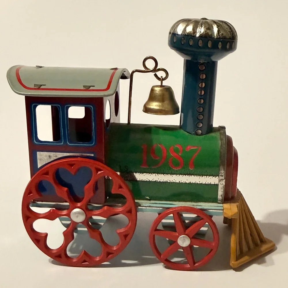 Hallmark Keepsake Tin Locomotive Ornament Set 1986-1989 Collector Series Tin Toy